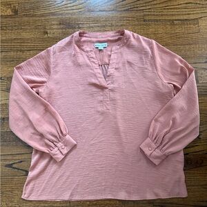 Ava & Viv Blush V-Neck Blouse